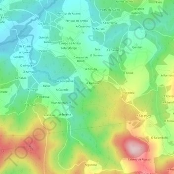 O Monte topographic map, elevation, terrain