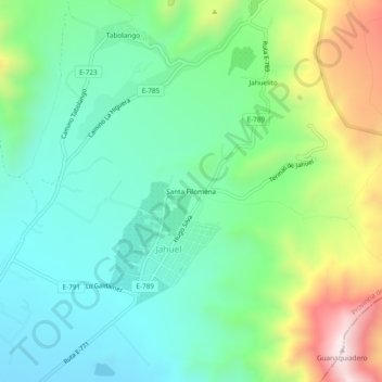 Santa Filomena topographic map, elevation, terrain