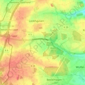 Steinheide topographic map, elevation, terrain