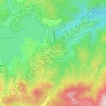 Cedar Glen topographic map, elevation, terrain