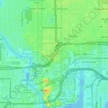 Oakridge topographic map, elevation, terrain