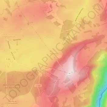 La Chaux topographic map, elevation, terrain