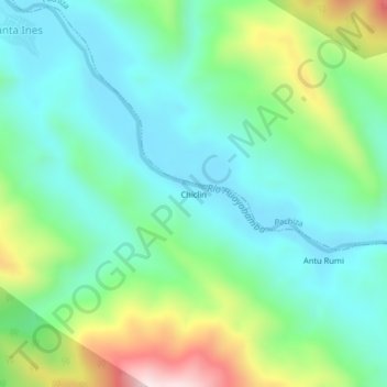 Chiclin topographic map, elevation, terrain