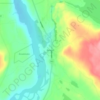 Åmsele topographic map, elevation, terrain