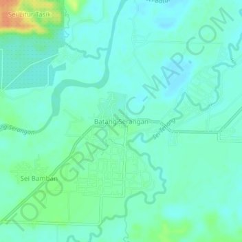 Batang Serangan topographic map, elevation, terrain