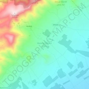 Rislane topographic map, elevation, terrain