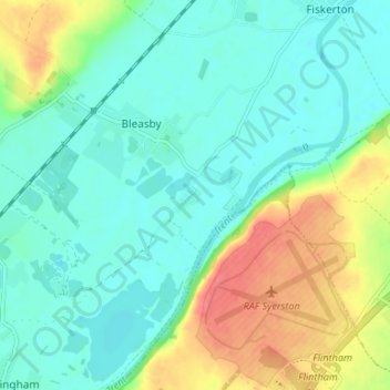 Gibsmere topographic map, elevation, terrain