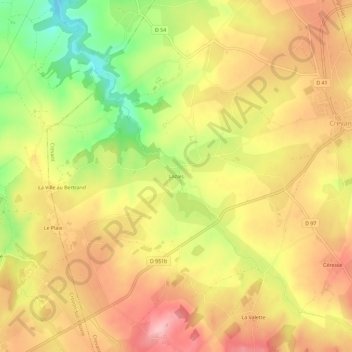 Lazais topographic map, elevation, terrain