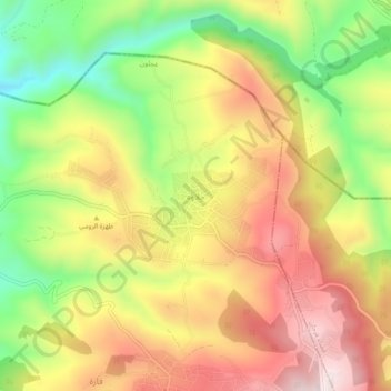 حلاوة topographic map, elevation, terrain