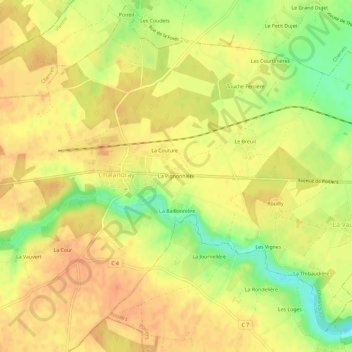 La Pignonnière topographic map, elevation, terrain