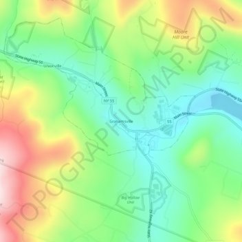 Grahamsville topographic map, elevation, terrain