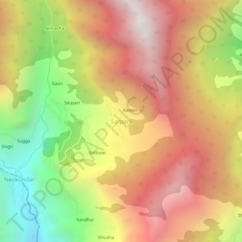 Sarpara topographic map, elevation, terrain