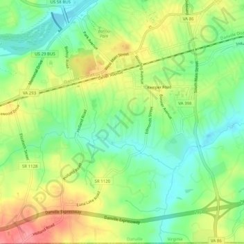 Druid Hills topographic map, elevation, terrain