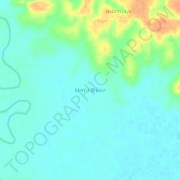 Mercu Buana topographic map, elevation, terrain