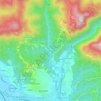 Gaspar topographic map, elevation, terrain