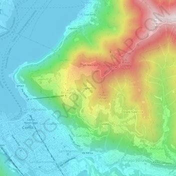 Laghetto topographic map, elevation, terrain
