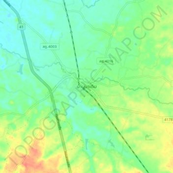 Ban Na Doem topographic map, elevation, terrain