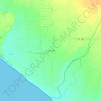 Nazareno topographic map, elevation, terrain