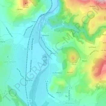 Bichaix topographic map, elevation, terrain