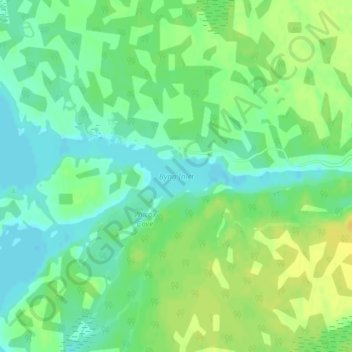 Byng Inlet topographic map, elevation, terrain