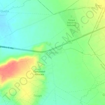 Kallutaca topographic map, elevation, terrain