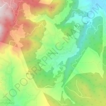 Benlidere topographic map, elevation, terrain