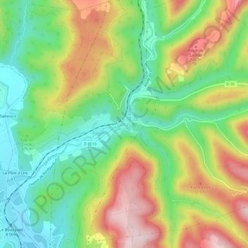 Lunas topographic map, elevation, terrain