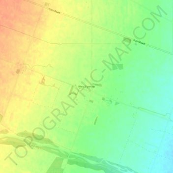 West Eyreton topographic map, elevation, terrain