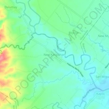 New Katipunan topographic map, elevation, terrain