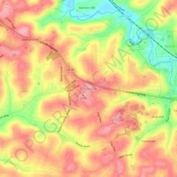 Circleville topographic map, elevation, terrain