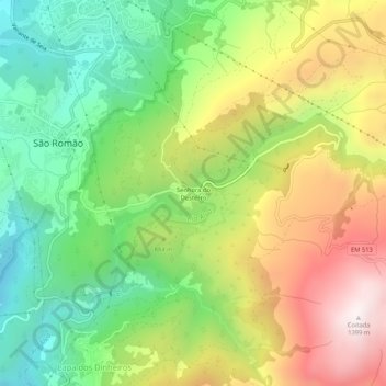Senhora do Desterro topographic map, elevation, terrain