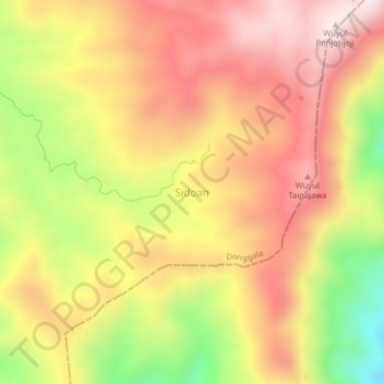 Sidoan topographic map, elevation, terrain