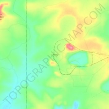 Dabney topographic map, elevation, terrain