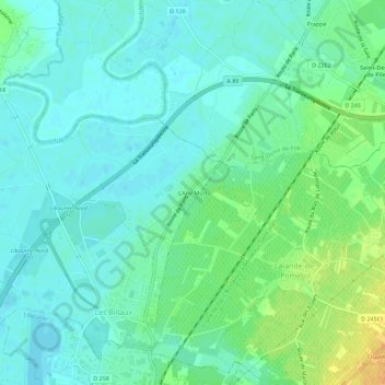 L'Ane Mort topographic map, elevation, terrain