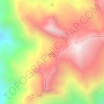 Cuchilla Peña Negra topographic map, elevation, terrain