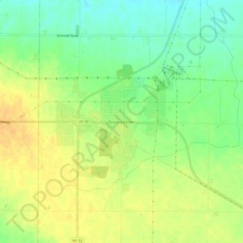 Forest Junction topographic map, elevation, terrain