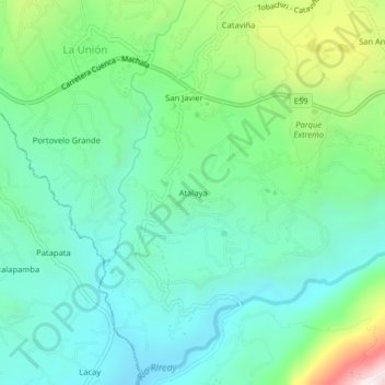 Atalaya topographic map, elevation, terrain