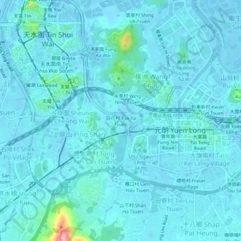 Pak Fa Tsuen topographic map, elevation, terrain