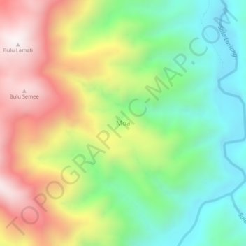 Moa topographic map, elevation, terrain