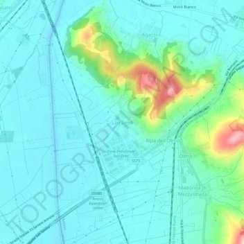 San Zeno topographic map, elevation, terrain