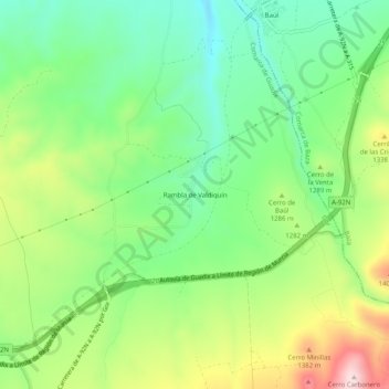 Rambla de Valdiquín topographic map, elevation, terrain