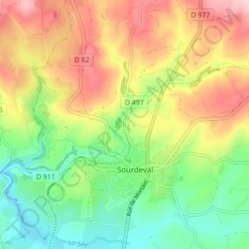 La Thébaudière topographic map, elevation, terrain