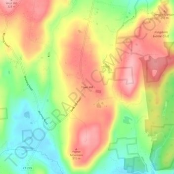 Town Hill topographic map, elevation, terrain