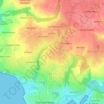 La Maison Blanche topographic map, elevation, terrain