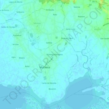 Murtosa Albergaria topographic map, elevation, terrain