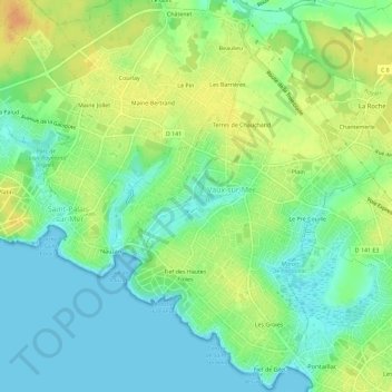 Les Mattes topographic map, elevation, terrain
