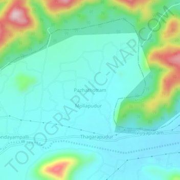 Pazhathottam topographic map, elevation, terrain