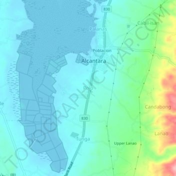 Polo topographic map, elevation, terrain