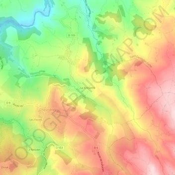 La Croisette topographic map, elevation, terrain