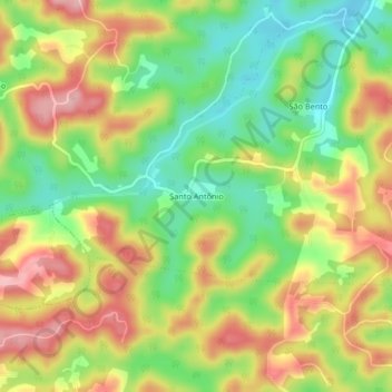 Santo Antônio topographic map, elevation, terrain